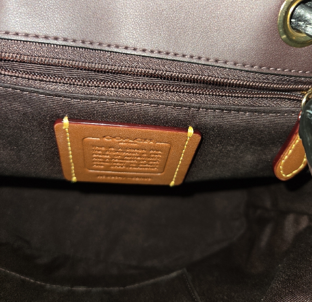 Coach Black Pebbled Leather Mini Backpack with Gold Hardware - Picture 6 of 10